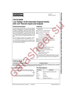 74VCX16838MTD datasheet  